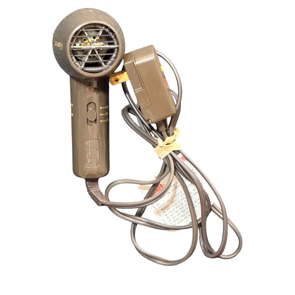 Aramis Hair Dryer Micro Turbo Travel Brown Dual Voltage Portable Vintage Style